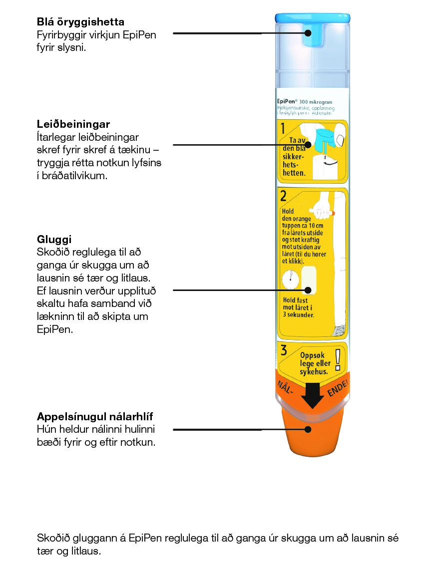 Útlit EpiPen tækisins